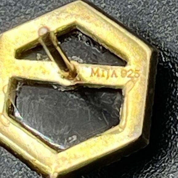 MiJa Signed Vermeil Sterling 925 Brown Faceted Teardrop Dangle Earrings - Picture 6 of 11